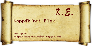 Koppándi Elek névjegykártya