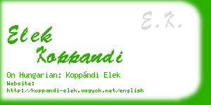 elek koppandi business card