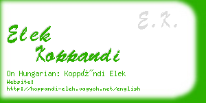 elek koppandi business card